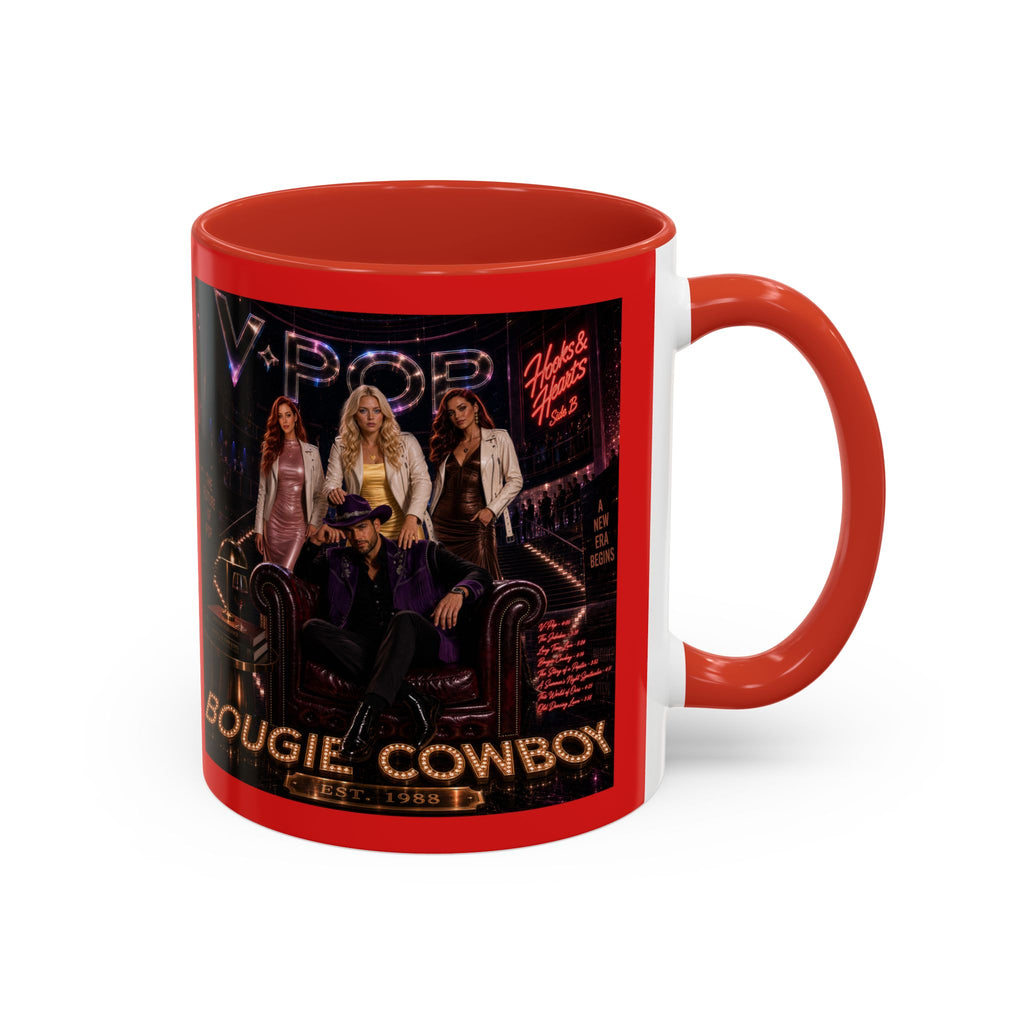 Accent Coffee Mug - 'Bougie Cowboy' Retro Music Poster Design (11/15 oz)