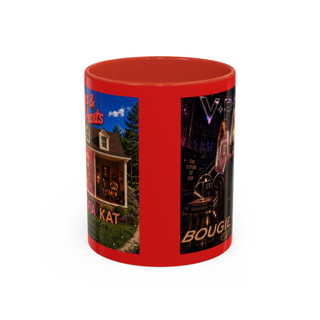 Accent Coffee Mug - 'Bougie Cowboy' Retro Music Poster Design (11/15 oz)